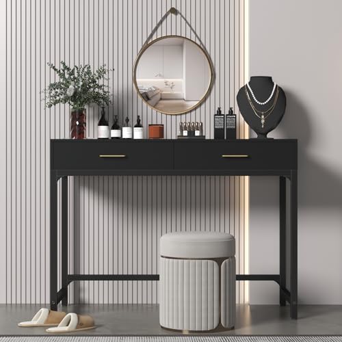 WESTREE Computer Gaming Desk Office - Study Writing Desk with Drawer for Teen, Bedroom Makeup Desk Home Office Furniture with Storage Shelf, Height Monitor Stand