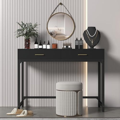 WESTREE Computer Gaming Desk Office - Study Writing Desk with Drawer for Teen, Bedroom Makeup Desk Home Office Furniture with Storage Shelf, Height Monitor Stand