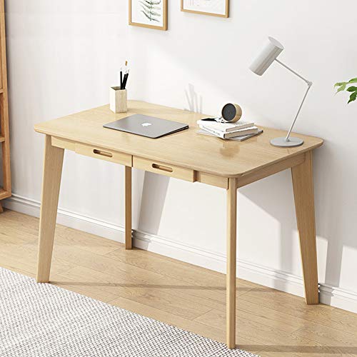 IOTXY Solid Wood Writing Desk - Home Office Laptop Computer Table, Oak - color: Oak, size: 100CM