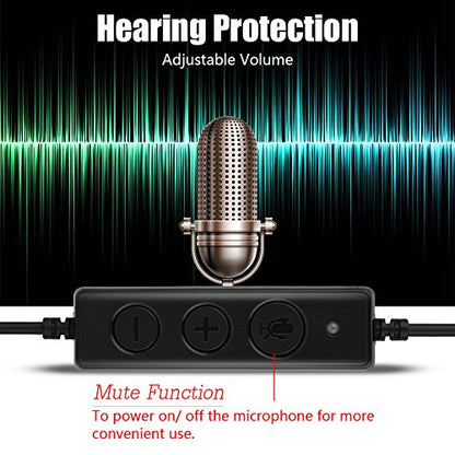 USB Headset, Call Center Headset with Microphone, Mute Function and Noise Cancelling Function.Business Headset for Skype, Webinar, Call Center, Telephone Counseling Services