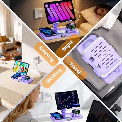 Wireless Charging Station for Apple Devices, Only for Apple Watch Charging - color: Purple