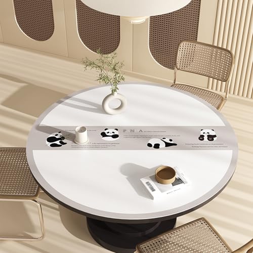 Retro Round Table Cover Protector, Waterproof PU Leather Table Mat Tablecloth Pad for Dining Coffee Table Writing Desk(M,50cm(20in)) - color: M, size: 50cm(20in)