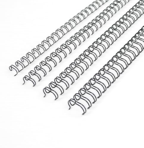 Rayson Wire Binding Spines, 3:1 Pitch, 32-Loop Black, Small Sizes, 96 Pack | Includes 24 pcs each: 1/4", 5/16", 3/8" and 7/16"; ideal for Letter-size reports, manuals and presentations. - size: Multi-Size (1/4", 5/16", 3/8", 7/16")