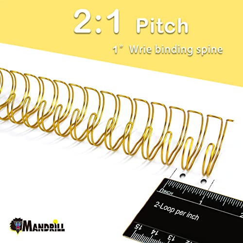 Rayson Wire Binding Spines, 1" 2:1 Pitch 21-Loop, Multicolor, 50 Pack | Includes black, gold, blue, white and silver; 1" size binds up to 240 sheets with compatible 2:1 pitch binders. - size: 1 inch