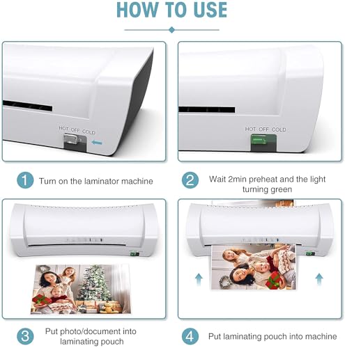 9-Inch(A4) 4-in-1 Thermal Laminator – 2-Min Fast Warm-Up, Hot & Cold Lamination, Never Jam Technology, Includes Cutter, Corner Rounder & 40 Pouches, Ideal for Home, Office & School
