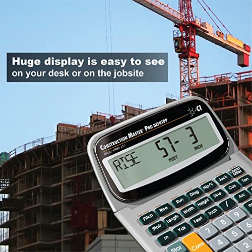 Calculated Industries 44080 Construction Master Pro-Desktop Advanced Construction Math Feet-Inch-Fraction Calculator with Trig Tool for Architects, Estimators, Contractors, Builders and Remodelers | Advanced Construction Math, Feet-Inch-Fraction, Trig Too