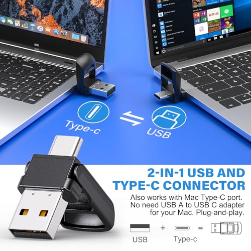 Presentation Clicker Wireless Presenter Remote Clicker for 2-in-1 USB Type C Powerpoint Clicker, Rechargeable Presentation Remote PPT Slide Advancer for Mac/Google Slide/Keynote - style: USB C+USB A Rechargeable