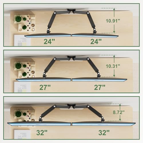 UPGRAVITY Dual Monitor Wall Mount for Two 17-32 inch Flat Computer Screens