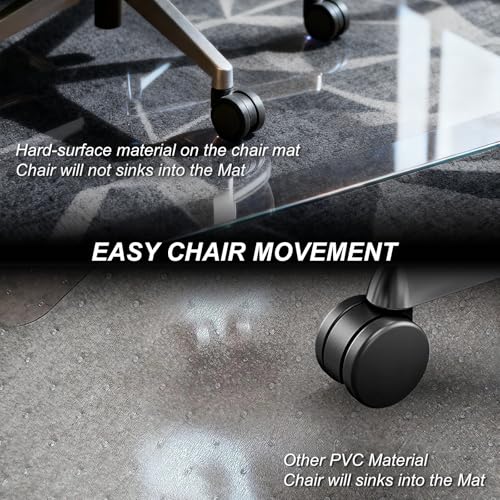 Kuyal Chair Mat for Carpet, Heavy Duty Tempered Glass Office Chair Mat | 32" x48", 1/5" Thick Computer Chair Mat with Rounded and Polished Edges, Can be Used on Carpet or Hard Floor, Ship Flat - size: 32" x 48" x 1/5" Rectangle