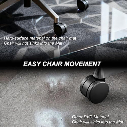 Kuyal Chair Mat for Carpet, Heavy Duty Tempered Glass Office Chair Mat | 32" x48", 1/5" Thick Computer Chair Mat with Rounded and Polished Edges, Can be Used on Carpet or Hard Floor, Ship Flat - size: 32" x 48" x 1/5" Rectangle