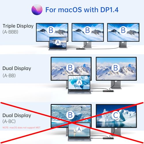 13-in-1 Docking Station Dual Monitor 4K, LIONWEI USB C Dock for Laptop Mac - color: Black-13 IN 1(2 HDMI+DP)
