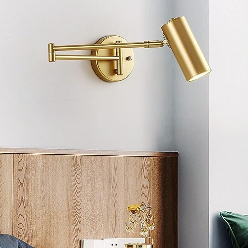 Modern Adjustable Wall Lighting Fixture - Swing Arm Spotlight Sconce with Foldable Design - Versatile Ceiling & Wall Mounted Lamp for Home Decor and Task Lighting