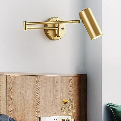 Modern Adjustable Wall Lighting Fixture - Swing Arm Spotlight Sconce with Foldable Design - Versatile Ceiling & Wall Mounted Lamp for Home Decor and Task Lighting
