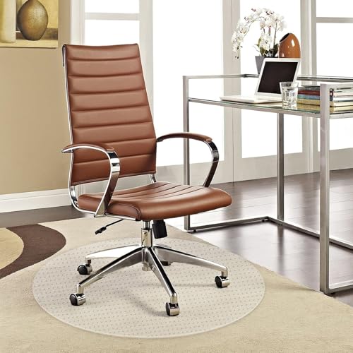 Chair Mat for Carpet- Low Pile (1/4" Thick) Carpet Protector for Office Gaming Computer Desk Chair. Heavy Duty Desk Chair Mat for Carpeted Floors, Semi Transparent (Round-39in)