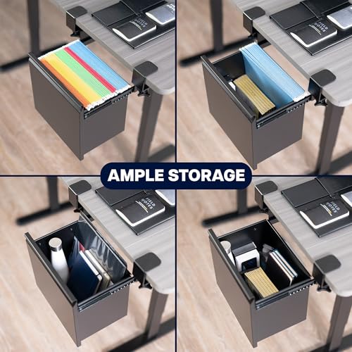 VIVO Black Clamp-on Under Desk Filing Cabinet, MOUNT-FCD1C-B - style: Desk Clamp