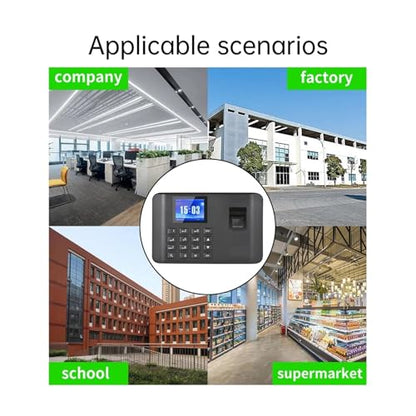 Intelligent Biometric Fingerprint Password Attendance Machine Time Clock Employee Checking-in Recorder LCD Screen Voice Prompt