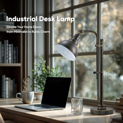 VONLUCE Rustic Desk Lamp, Adjustable Industrial Table Lamp for Home Office - color: Bronze