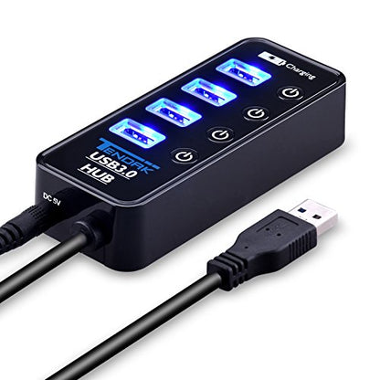 Tendak USB Hub with 4 USB 3.0 Data Ports + 1 USB Smart Charging Port