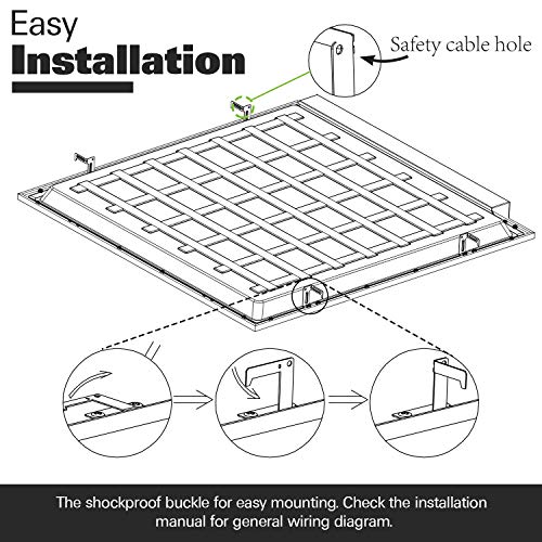 hykolity 2x4 LED Flat Panel Light,Back-Lit Dimmable,Drop Ceiling,6 Pack | 30/40/50W Selectable 0-10V Dimmable 5000K 6500LM Recessed Lights for Office Classroom Hospital Garage Replaces 3-Lamp F32T8 - size: 2x4FT