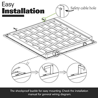 hykolity 2x4 LED Flat Panel Light,Back-Lit Dimmable,Drop Ceiling,6 Pack | 30/40/50W Selectable 0-10V Dimmable 5000K 6500LM Recessed Lights for Office Classroom Hospital Garage Replaces 3-Lamp F32T8 - size: 2x4FT