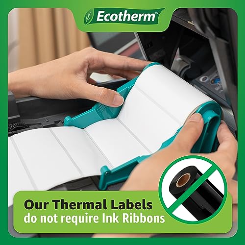 1.25" x 1" Thermal Labels | 6 Rolls | 14040 Labels | fits Zebra, Godex, Arkscan, iDPRT, Offnova Thermal Label Printers and More | Blank White Adhesive Stickers by Ecotherm - size: 1.25 x 1 - 14040 Labels