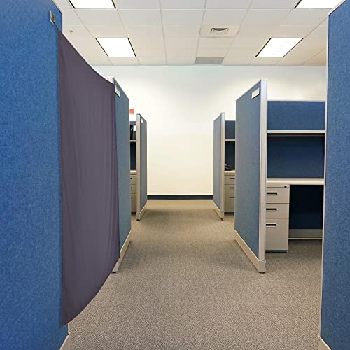 Pinkunn 40 x 48 Inch Office Cubicle Curtain with Stainless Steel Self Adhesive Hook Portable Privacy Door Partition Room Office Divider(Gray Brown) - color: Gray Brown