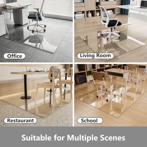 Koonmi Glass Chair Mat for Carpet, 32"x54" Thick Office Chair Mat - size: 32"x54"