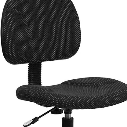 BizChair Black Patterned Fabric Adjustable Height Drafting Chair with Adjustable Foot Ring - color: Black Patterned