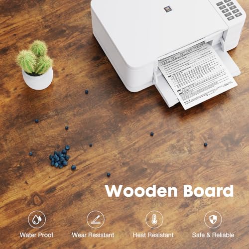 DUMOS Wood File Cabinet with 3 Drawers, Rolling Printer Stand | Under Desk Storage Organizer Home Office Space with Shelves for Files and Office Supplies, Rust - color: Rust Wood
