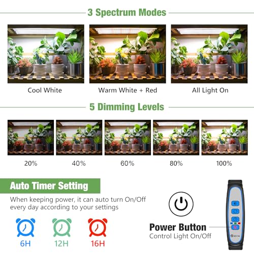 Kullsinss 16in Grow Light Strips, 4-Bar 240 LEDs Full Spectrum Plant Light - color: 4 Bars, size: 1 Pack