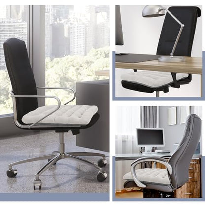 BUYUE Good Support Office Chair Cushion Padded, Soft Velvet Comfortable Non-Slip Seat Cushion for Computer Desk Kitchen Chair (1 Count, Light Gray) - color: Light Gray