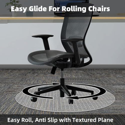 Office Chair Mat for Low-Pile Carpet, 36 in Round, 2-Pack Home Office Set - size: 2 pcs 36" x 36" (for low-pile carpet)