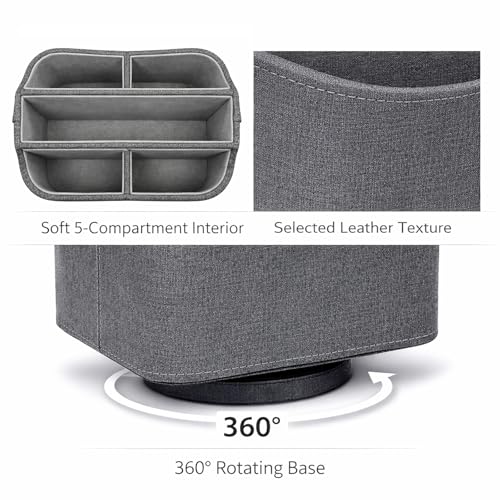 UnionBasic Rotating Desk Organizer, 360 Desk Spinning Caddy, Desktop TV Guide/Mail/Media/Remote Controller Holder Organizer, Barry Grey - color: Barry Grey