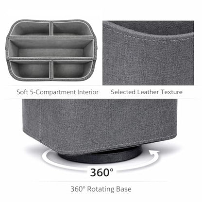 UnionBasic Rotating Desk Organizer, 360 Desk Spinning Caddy, Desktop TV Guide/Mail/Media/Remote Controller Holder Organizer, Barry Grey - color: Barry Grey
