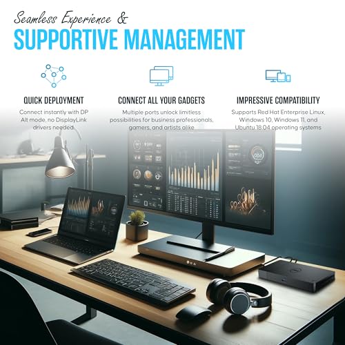 Dell WD19S Docking Station Dual Monitor - 180W USB-C, HDMI + DisplayPort | Features mini-DisplayPort, 2x USB-C & 3x USB-A 3.0 for full expansion