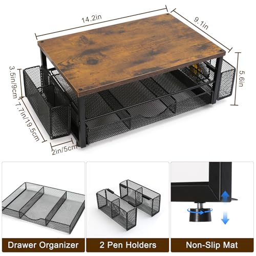Office Desk Accessories, Monitor Riser Computer Stand, Storage Desk Shelf for Desktop Organizing