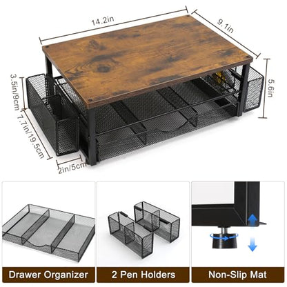 Office Desk Accessories, Monitor Riser Computer Stand, Storage Desk Shelf for Desktop Organizing