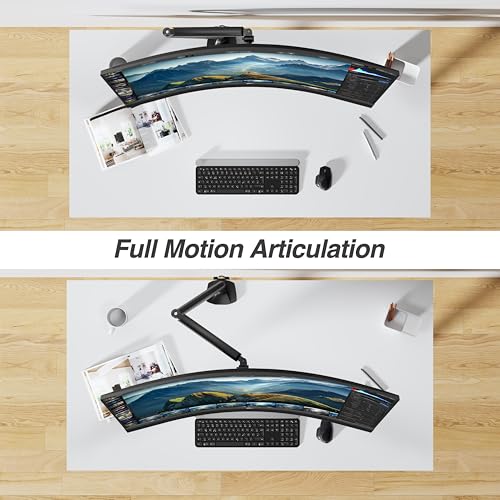 AVLT Single 17"-45" Monitor Arm Desk Mount Premium - Black - color: Black