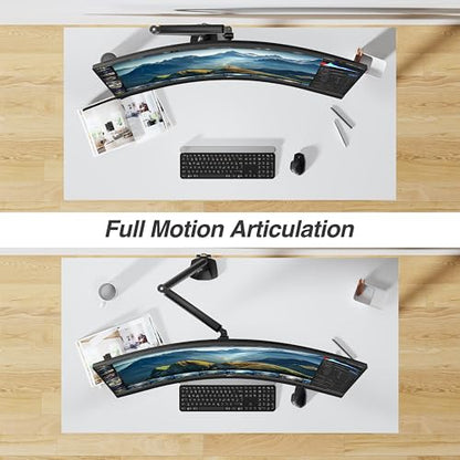 AVLT Single 17"-45" Monitor Arm Desk Mount Premium - Black - color: Black