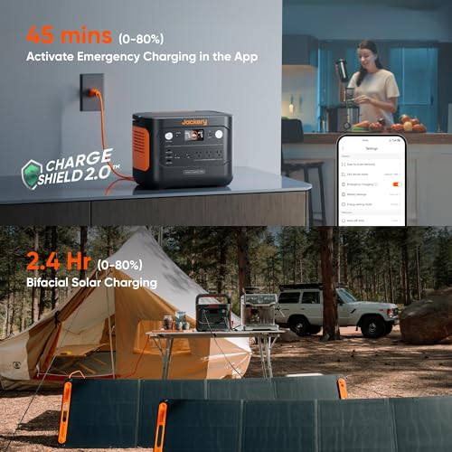 Jackery Explorer 1000 v2 Portable Power Station,1070Wh,1500W | 1 Hr Fast Charge, LiFePO4 Battery, 100W USB-C Output, Solar Generator for Camping, Emergency, RV (Solar Panel Optional) - style: E1000v2