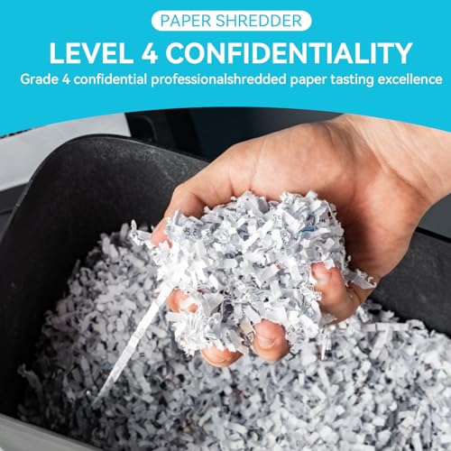 18-Sheet Heavy Duty Cross-Cut Paper Shredder with 5.28 Gallon Pullout Bin - P-4 Security Level Paper Shredder for Home Office Use, 45-Min Continuous Operation & Ultra-Quiet 62 dB Performance