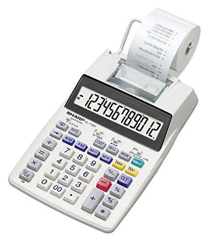 Sharp SH-EL1750V Printing Calculator, Black/Red - color: White
