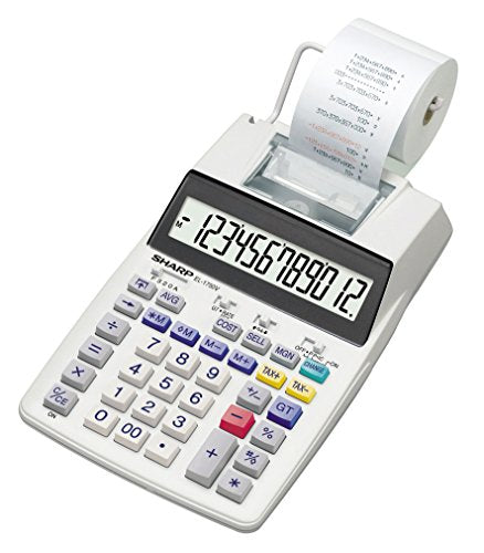 Sharp SH-EL1750V Printing Calculator, Black/Red - color: White