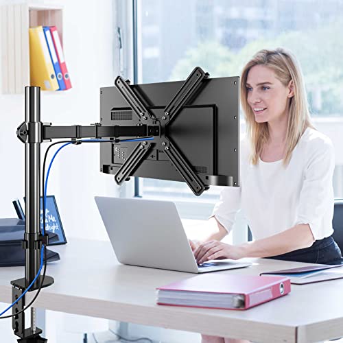 Non-VESA Single Monitor Arm Desk Mount with VESA Adapter Brackets - size: 13-27IN, style: With Adapter Kit