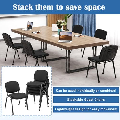 RELAX4LIFE Reception Waiting Room Chairs - Office Guest Chairs Set of 2 w/Ergonomic Backrest & Padded Seat, Armless Lobby Chair for Home Church Conference Meeting, Stackable Reception Chairs (2)