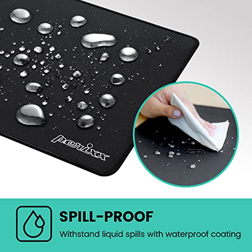 Perixx DX-1000L Waterproof Gaming Mouse Pad with Stitched Edge - Non-Slip Rubber Base Design for Laptop or Desktop Computer - L Size 12.60x10.60x0.08 Inches - size: 12.6L x 10.6W inches