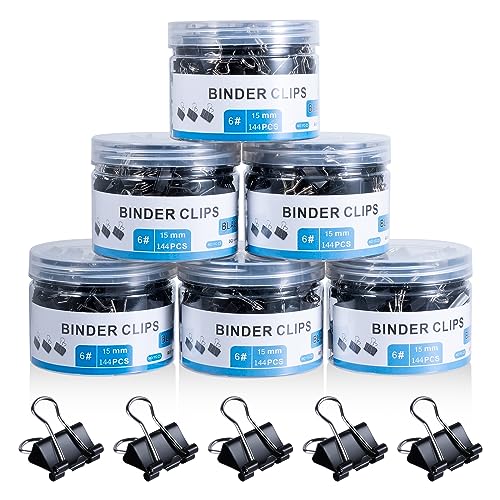 EFOK Small Binder Clips 864 PCS Mini 15mm Paper Clip 5/8 Inch Paper Clamps - size: 5/8 Inch