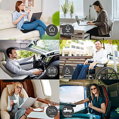 Gel Seat Cushion for Long Sitting, Double Thick, Pressure Relief | Cooling, Soft&Breathable | Sciatica, Hip&Coccyx Pain Relief | Gel Cushion for Office Chair, Home, Car, Wheelchair | Anti-Slip - color: Black
