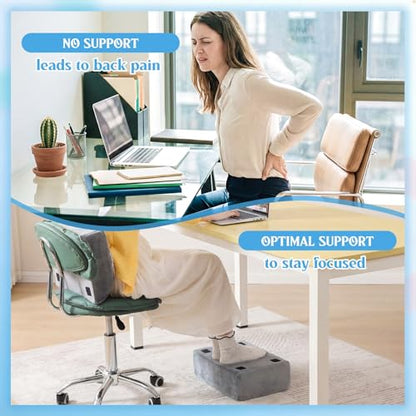 Novabright Foot Rest Under Desk, 3 Height Adjustable Ergonomic Foot Stool with Gel Textured Top and Cozy Pocket, Non-Slip Foam Footrest for Office Home Car(15" X 11" X 14.4",Cambered,Gray) - color: Gray, size: 15" X 11" X 14.4", style: Cambered