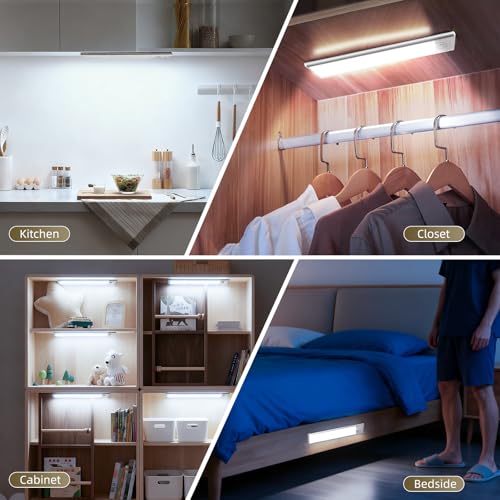 Dimmable Under Cabinet Lighting, Wireless Motion Sensor Light, 5 Pack - color: White Light, size: 8 inch